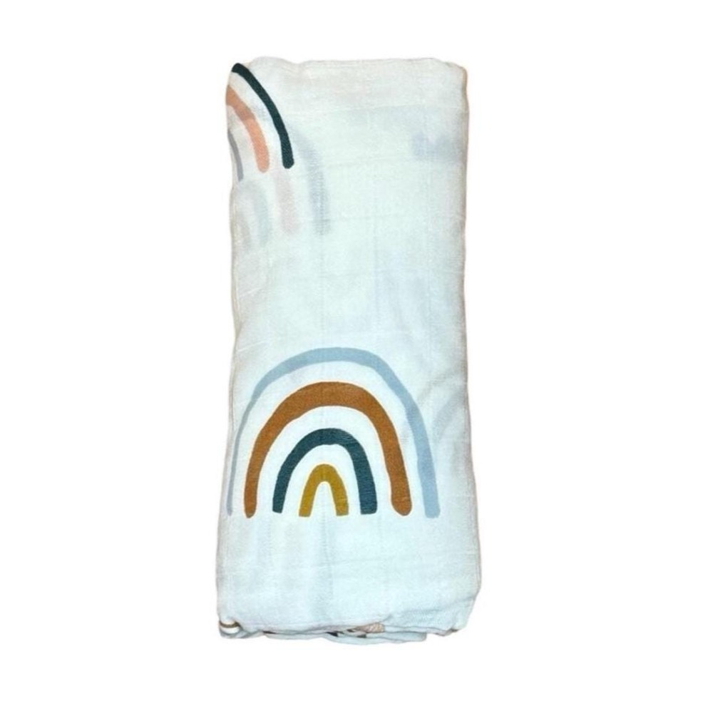 RESTOCKED!! Rainbow Baby Swaddle Blanket: Soft Bamboo Fabric, Photoshoot Prop